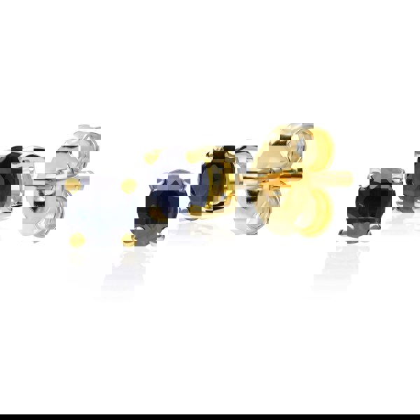 183E0083409 Classic Round Sapphire Stud Earrings in 9ct Yellow Gold 1