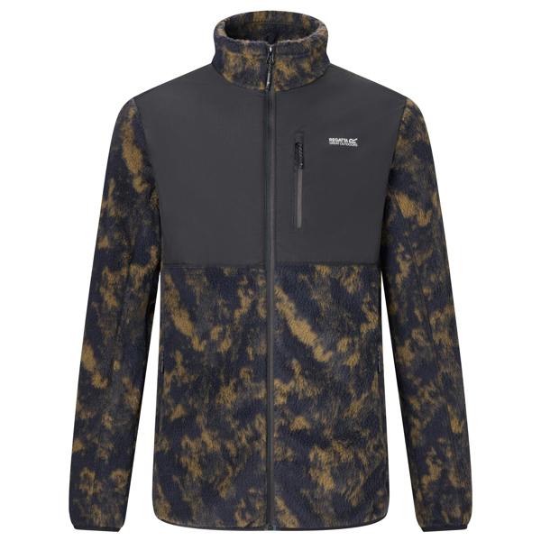 Regatta Mens Printed Textured Fleece Jacket - Black - 