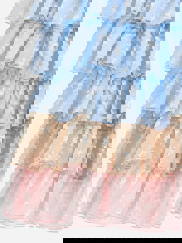 Monnalisa Girls Ruffle Sundress in Multicolour