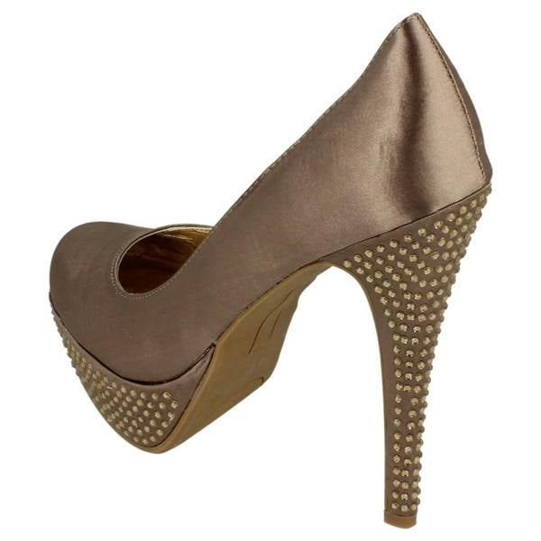 Spot On Ladies Spot On Platform Diamante Heel