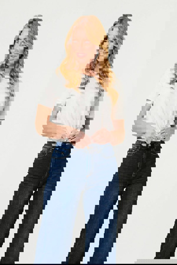 Blue | High Waist Slim Fit Flared Jeans
