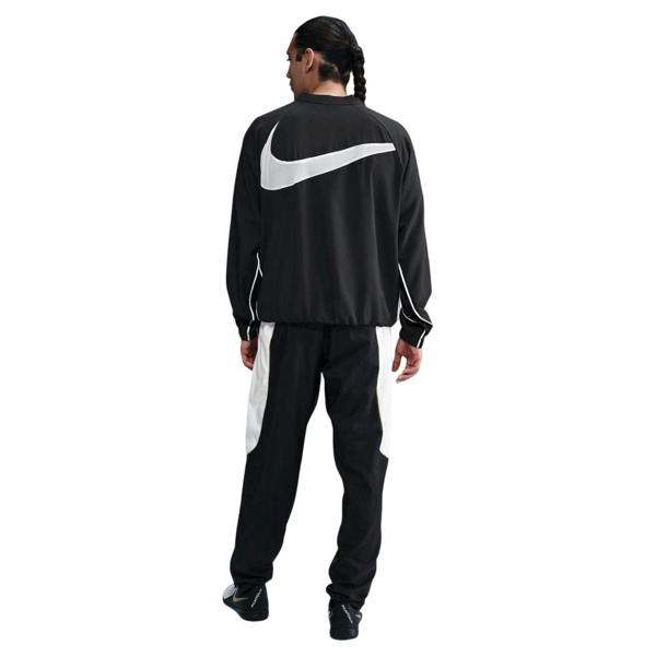 Nike Mens Swoosh Oversized Logo Lightweight Relaxed Fit Sweatshirt - Black/White - 