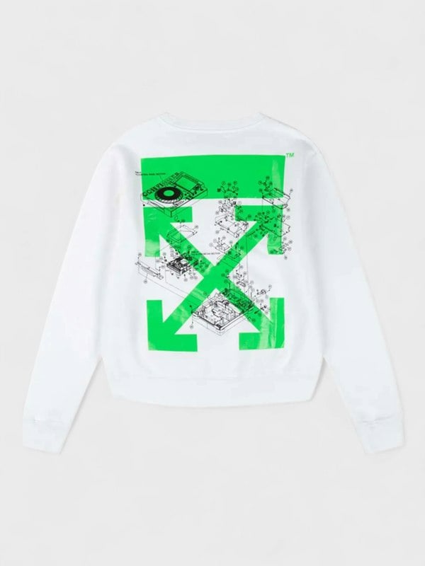 Off-White x Pioneer Sound Engineering Arrow Crewneck White