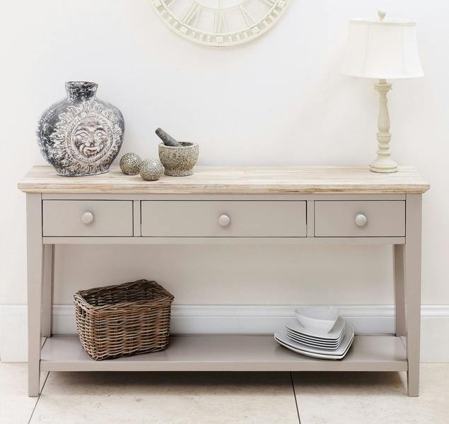 Statement Furniture Florence Console Table with 3 Drawers and Shelf. Hallway Slimline Storage