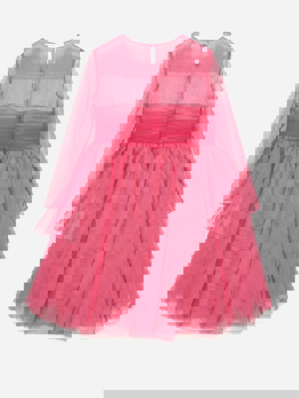 Marchesa Girls Volant Tulle Gown in Pink