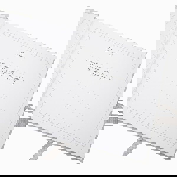 Baby Keepsake Guest Book with Silver Plated Rattle Pram and Booties Image 5