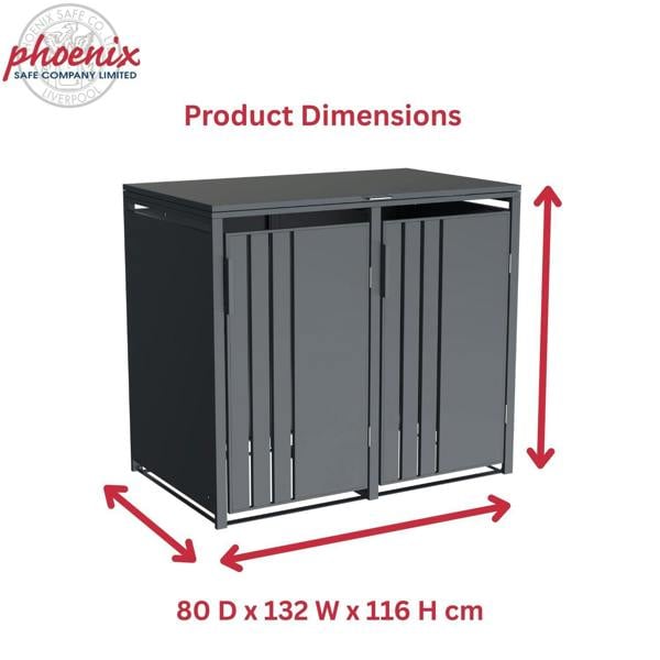 Phoenix Safe Phoenix GB2200AA Outdoor Double Wheelie Bin Store for 2 x 240L Bins in Anthracite