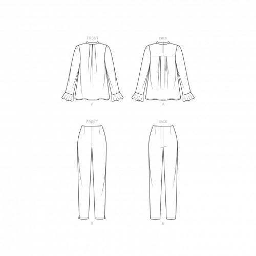 New Look Sewing Pattern 6712, Tops, Trousers for Women, A (6-8-10-12-14-16-18) - Intermediate