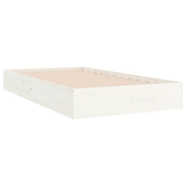 Berkfield Bed Frame White Solid Wood 100x200 cm