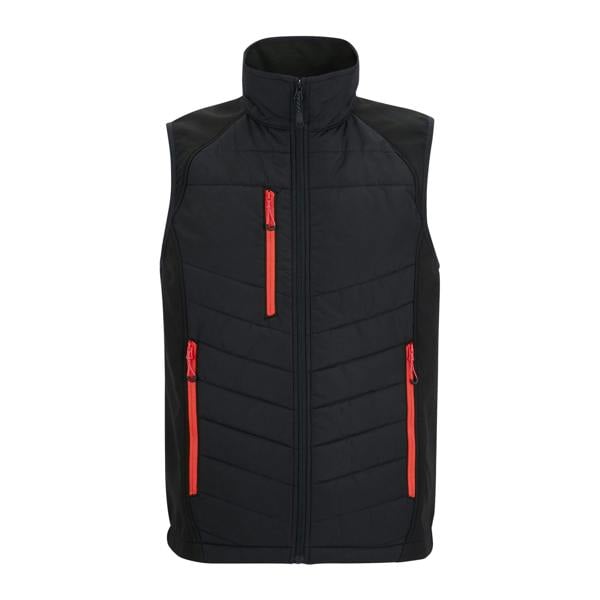 Regatta Mens Full Zip Gilet - Black/Classic Red