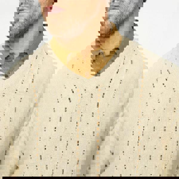 Gabicci G55M05 Fancy Vee Neck Sweater Gabicci Classic LINEN