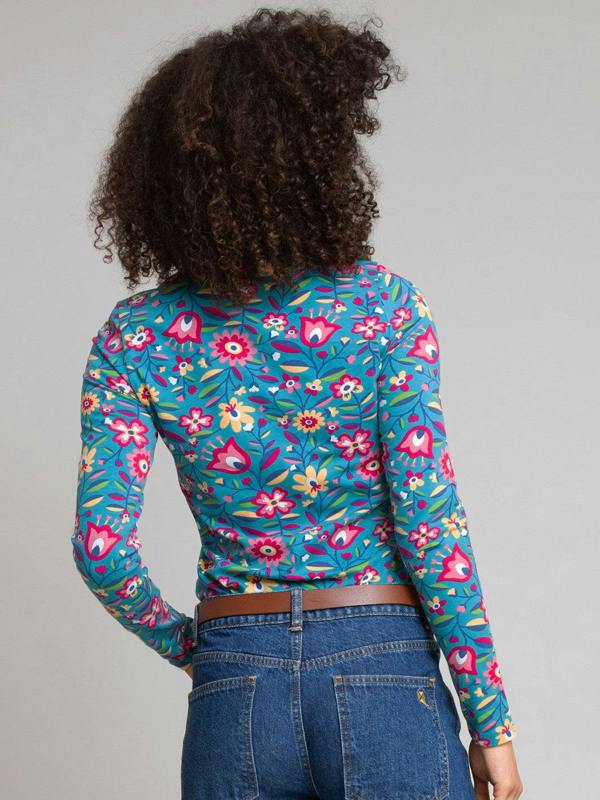 Kite Womens Organic Folksy Bloom Bagber Turtle Neck Jersey Top