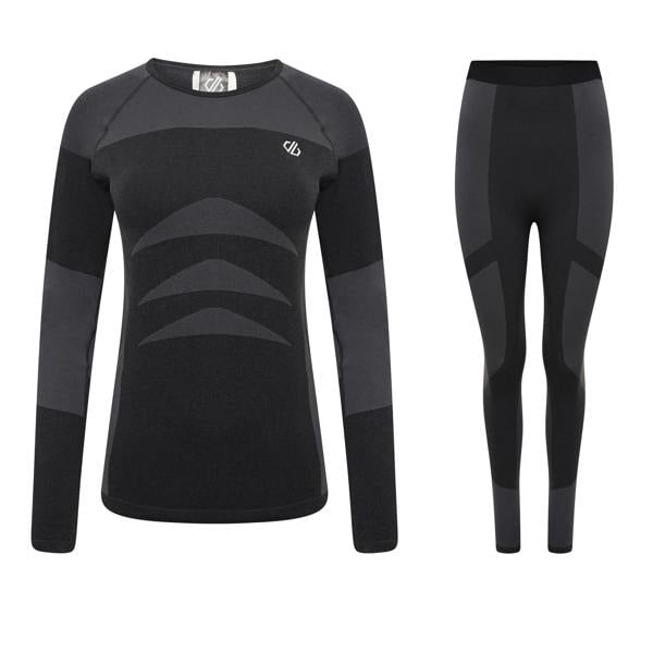 Dare 2B Womens/Ladies In The Zone II Base Layer Set - Black/Black