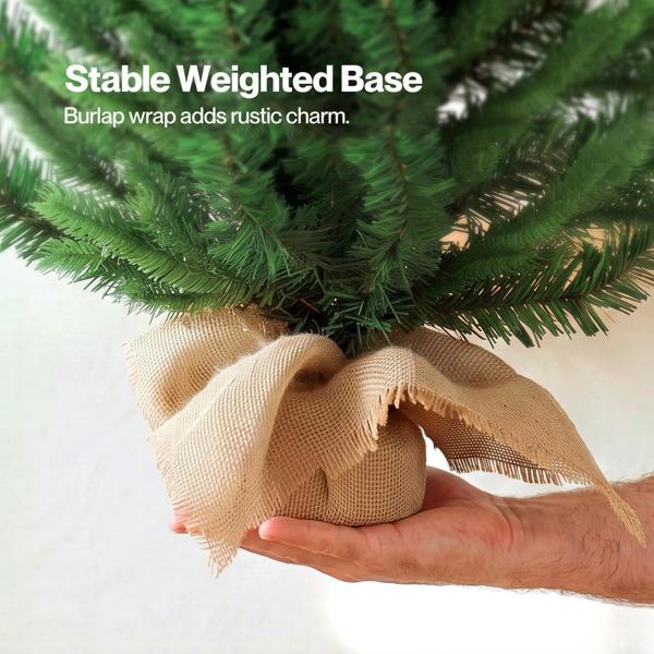 Santaco Christmas Tree Xmas Spruce Cement Base 75 PVC Tips Tabletop Indoor Green