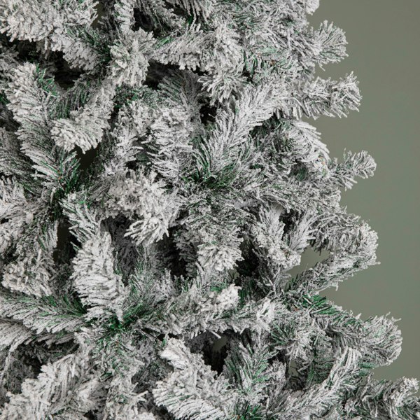 Samuel Alexander 8ft (2.4m) Snow Flocked Artificial Christmas Tree with Green Metal Stand and 1017 Tips