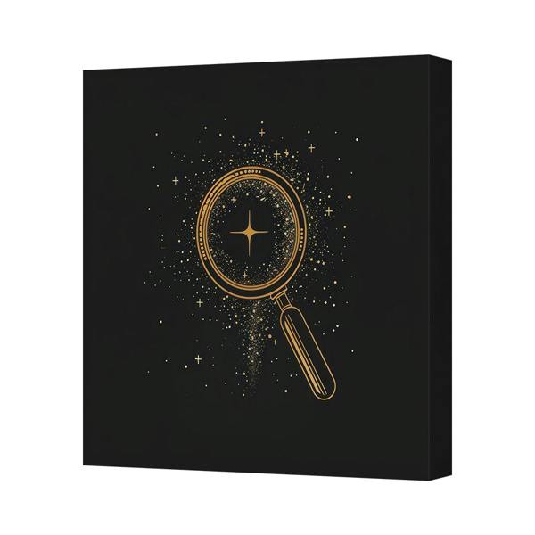 Benjamin Tate Design Gold Magnifying Glass Canvas Art Print With Deep Wooden Frame UK Made
