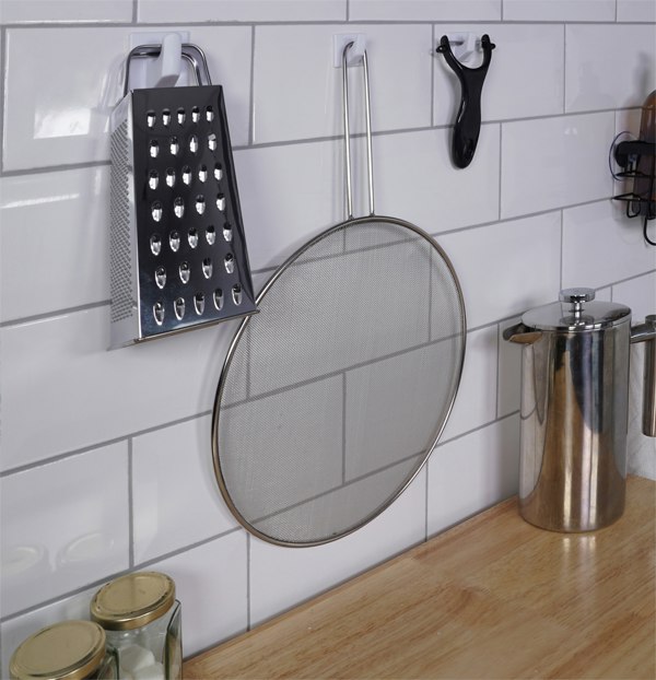 St Helens Assorted Self Adhesive Square Shaped Plastic Hooks (Pack of 9)