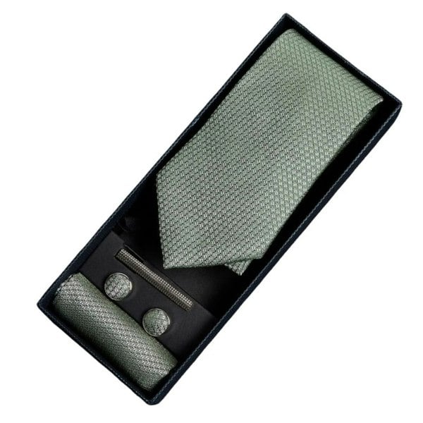 Paul Andrew Diamond Neck Tie Gift Set Pocket Square Cuff Links Pin Tie For Shirt Satin