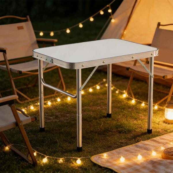 Havendro 2FT Foldable Picnic Table Portable Outdoor Camping Folding Desk White