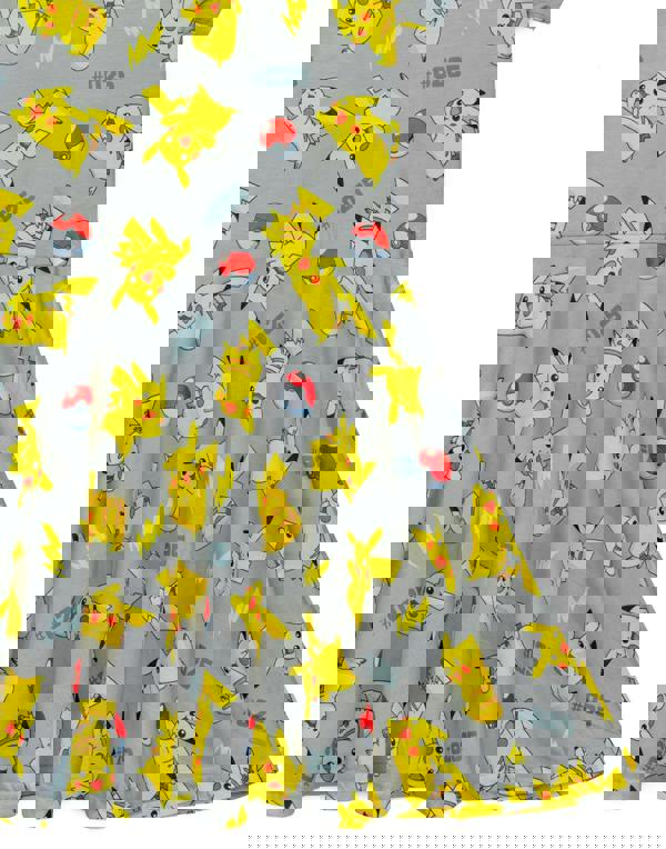 Pokemon Girls Grey Pikachu Short Sleeve Skater Dress