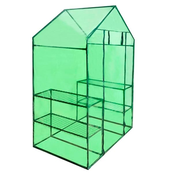 Berkfield Walk-in Greenhouse with 4 Shelves