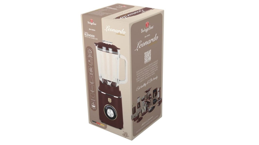 Packaging of the Berlinger Haus BH-9494 Blender with product details and features.