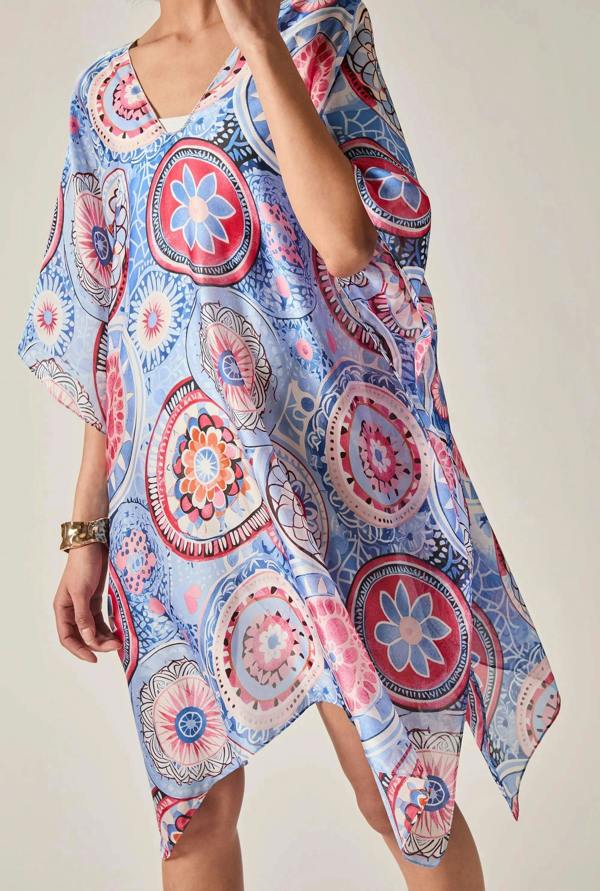 James Lakeland Blue Mandala Print Kaftan