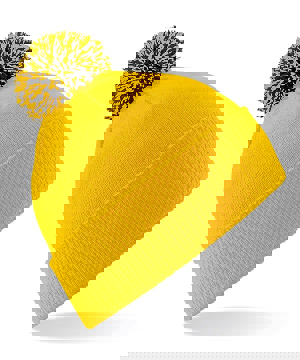 Beechfield Unisex Beechfield Snowstar Rib Knit Acrylic Pom Beanie {BC450}