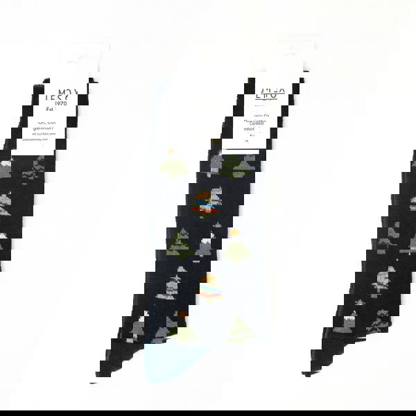 Jemsox 3 Pack Trees Design Organic Cotton Mens Socks Christmas Gift Set