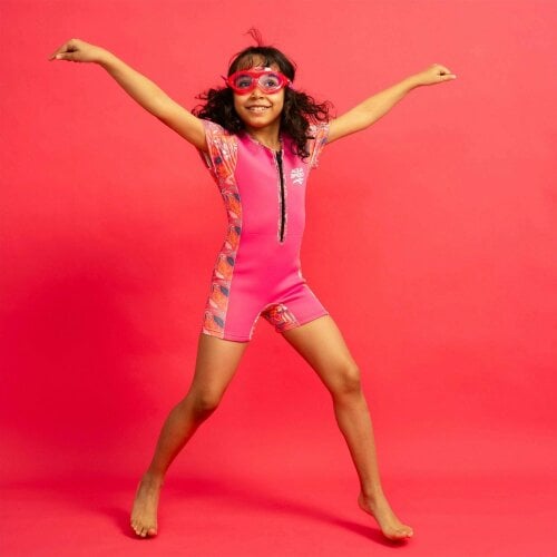 Aqua Speed Girls Neosplash Pink Flexible 2mm Neoprene Wetsuit with UPF 50+ for Swimming