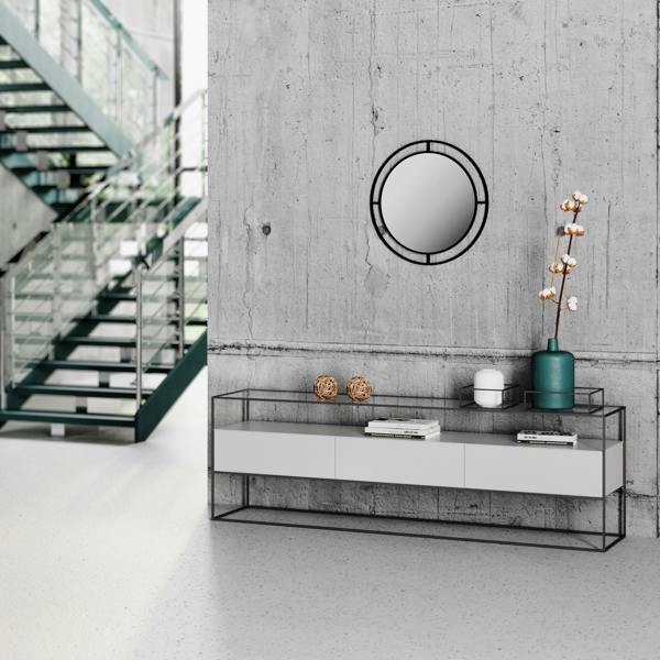 Decortie Bubble Black Wall Mirror Modern Design Durable & Stylish Black 57cm
