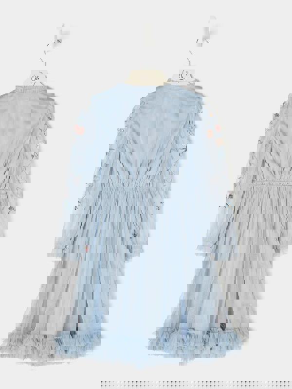 GWD Cardi Ice Blue Embroidered Mesh Dress