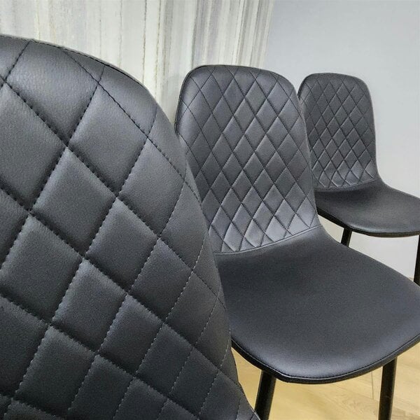 Kosy Koala Dining Chairs Set of 4 Black Faux Leather Kitchen Chairs Dining Room Furniture