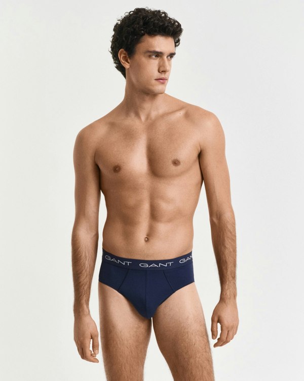 GANT 3-Pack Mens Logo Waistband Briefs - 410 Marine