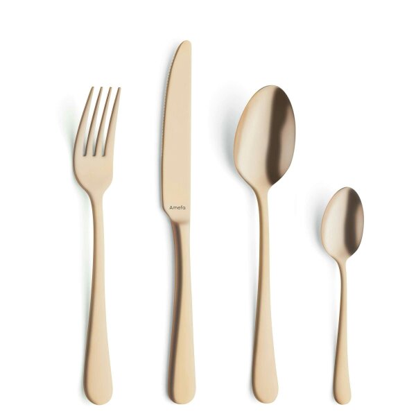 Amefa Austin Cutlery Set - Matte Gold PVD