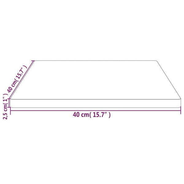 Berkfield Table Top White 40x40x2.5 cm Solid Wood Pine Square