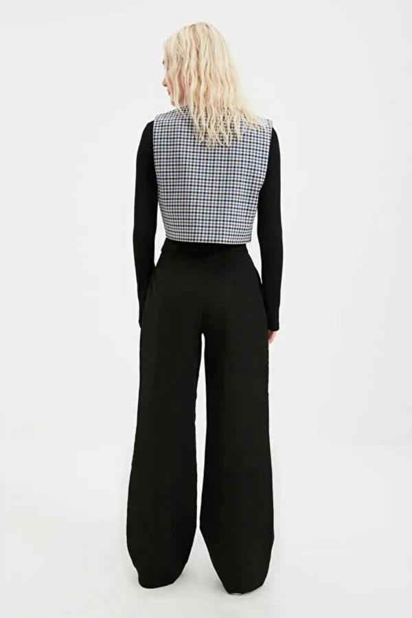 Hoxton Gal High-Waist Wide-Leg Pleated Woven Trousers