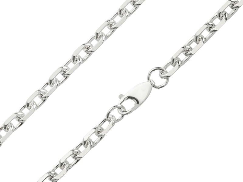 Cooksongold 925 Sterling Silver Diamond Cut Oval Trace Necklace Chain