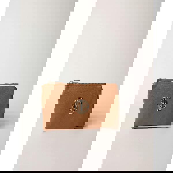 Blue Vanilla Detailed Zip Up Purse With Detachable Strap