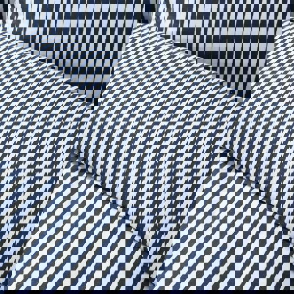 Catherine Lansfield Brushed Stripe Cotton Reversible Duvet Cover Set Navy Blue