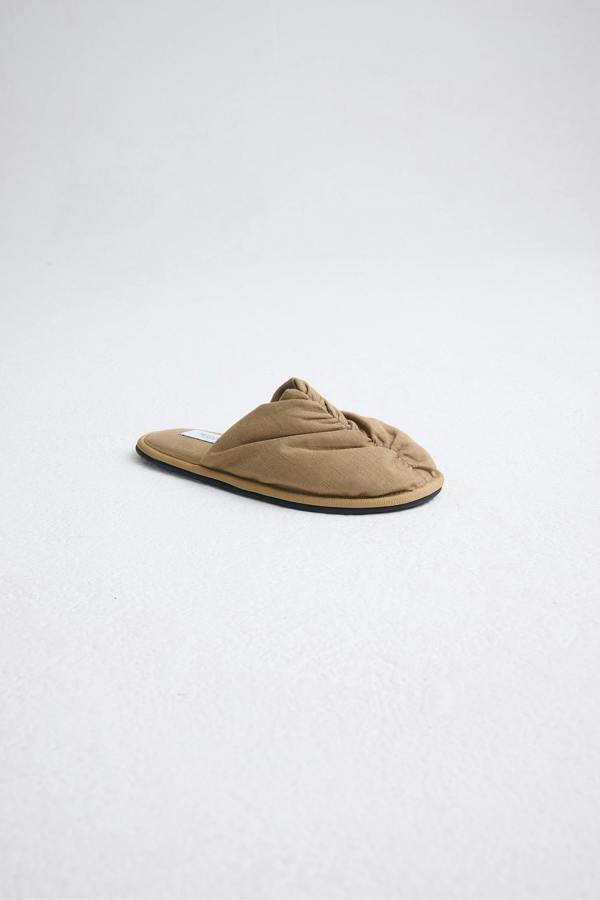 Pretty You London Linen Mule In Overland Trek