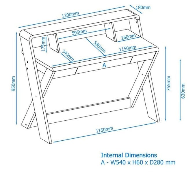 Dorel Home Aspen Desk with Drawer Light Oak/White