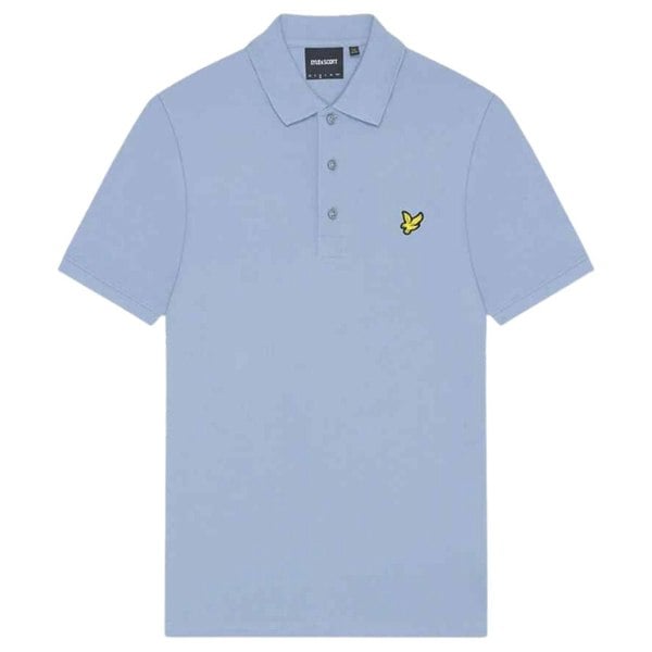 Lyle & Scott Branded Chest Logo Blue Smoke Polo Shirt S