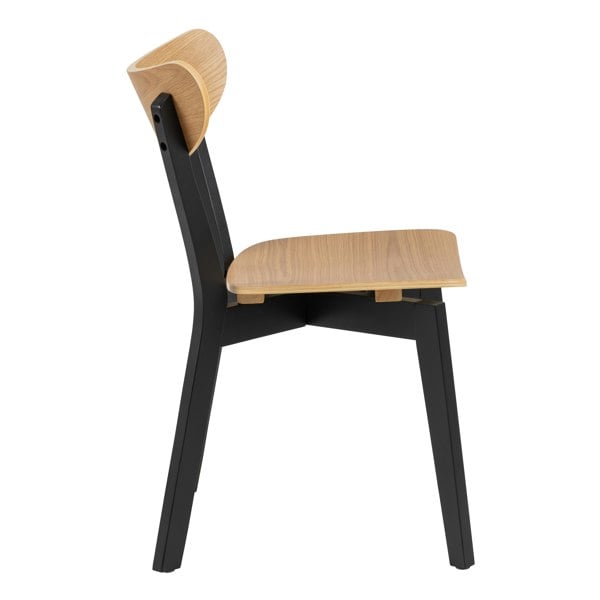 Furniture To Go Roxby Dining Chairs in Black and Oak Set of 2