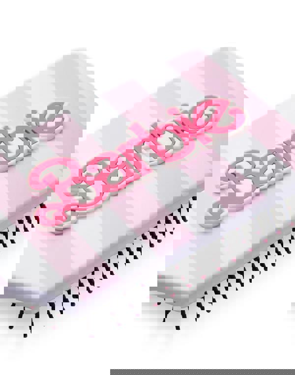 Barbie Womens Pink Retro Stripe Hair Brush and Scrunchie Set (One Size)