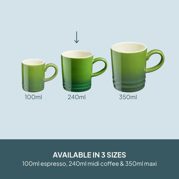 Cooks Professional 4 Piece Midi Coffee Mug Set | 240ml | Green