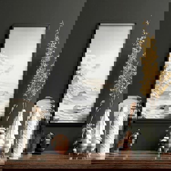 Modern Living Room Wall Decor | Set of 3 Asian Inspired Wall art Prints