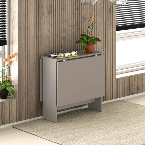 Decortie Artemio Foldable Table Mocha Grey Rectangular Engineered Wood Folding Table 130(W)x76(D)x73.4(H)cm Kitchen Dining Room