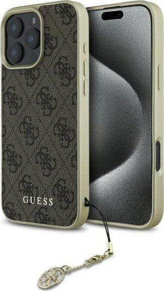 Guess 4G Charms Collection Case for iPhone 16 Pro 6.3" Brown - GUHCP16LGF4GBR
