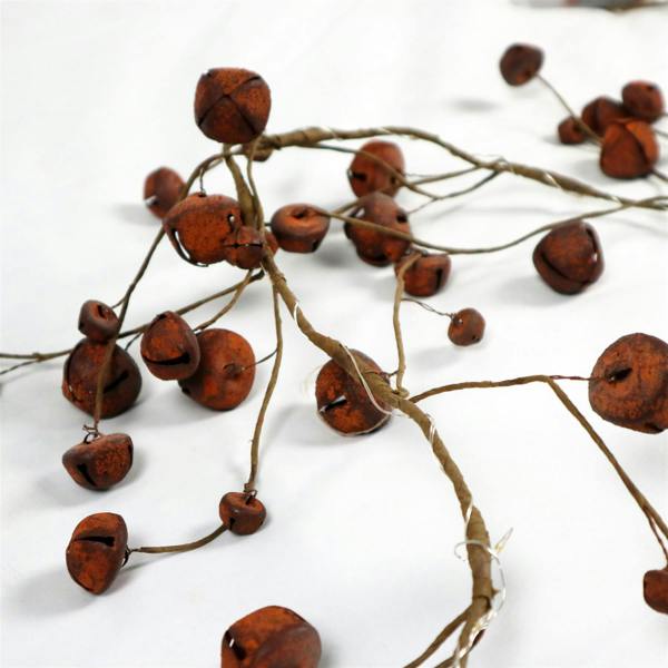 15cm Pre-Lit Hanging Garland Decoration Rustic Bells with 20 Warm White LEDs image 7